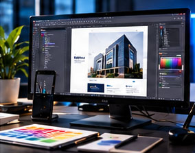 Designer building a website