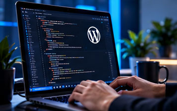 Developer coding a website