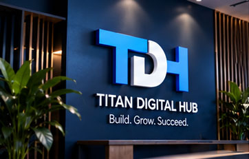 Titan Digital Hub brand sign