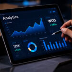 Analytics dashboard on a tablet